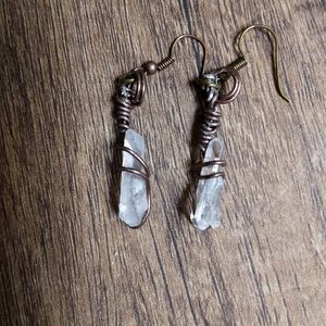 Multi Terminated Clear Quartz Earrings